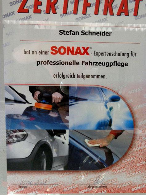 JSM Zertifikat Sonax